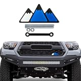 HEVLE Tri-Color Grille Emblem, Snow Mountain Sticker, Triangle Badge Decal, Car Decoration Accessories - Universal Fit for Tacoma (Blue)