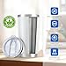 OMTech 20oz Tumblers Bulk, 12pc Stainless Steel Tumbler Set with Lid & Straw, Double Wall Vacuum Insulated Mug for Laser Engraver, Travel Coffee Mug for Hot & Cold Drinks, White Powder Coated Cup