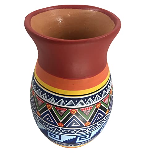 Handcrafted Aztec-Inspired Decorative Flower Vase - Authentic Pottery Art for Home Décor - Image 2