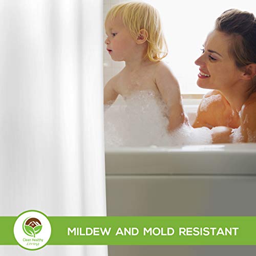 Clean Healthy Living Xl Heavy Duty Peva White Shower Curtain Liner With Suction Cups - 70 X 78 In. Long #TOP2