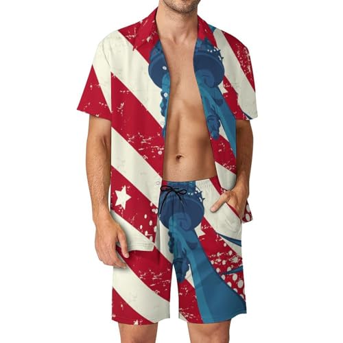 Chemise Hawaïenne Hommes Ensemble 2 Pièces Short et Pantalon de Plage Été S