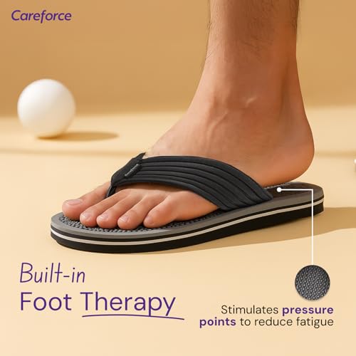 Image of Careforce Ortho Slippers for Men Daily Use, Soft EVA Cushioned Flip Flops & Sliders with Arch Support, Anti-Slip, Lightweight & Stylish Chappal for Daily Wear