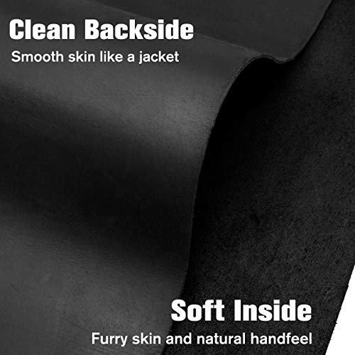 Black Leather Sheets For Crafts Tooling Leather Square 1.8-2.1Mm Thick Full Grain Leather Pieces Genuine Cowhide Leather For Crafts Sewing Hobby Workshop 12"X12" #TOP3