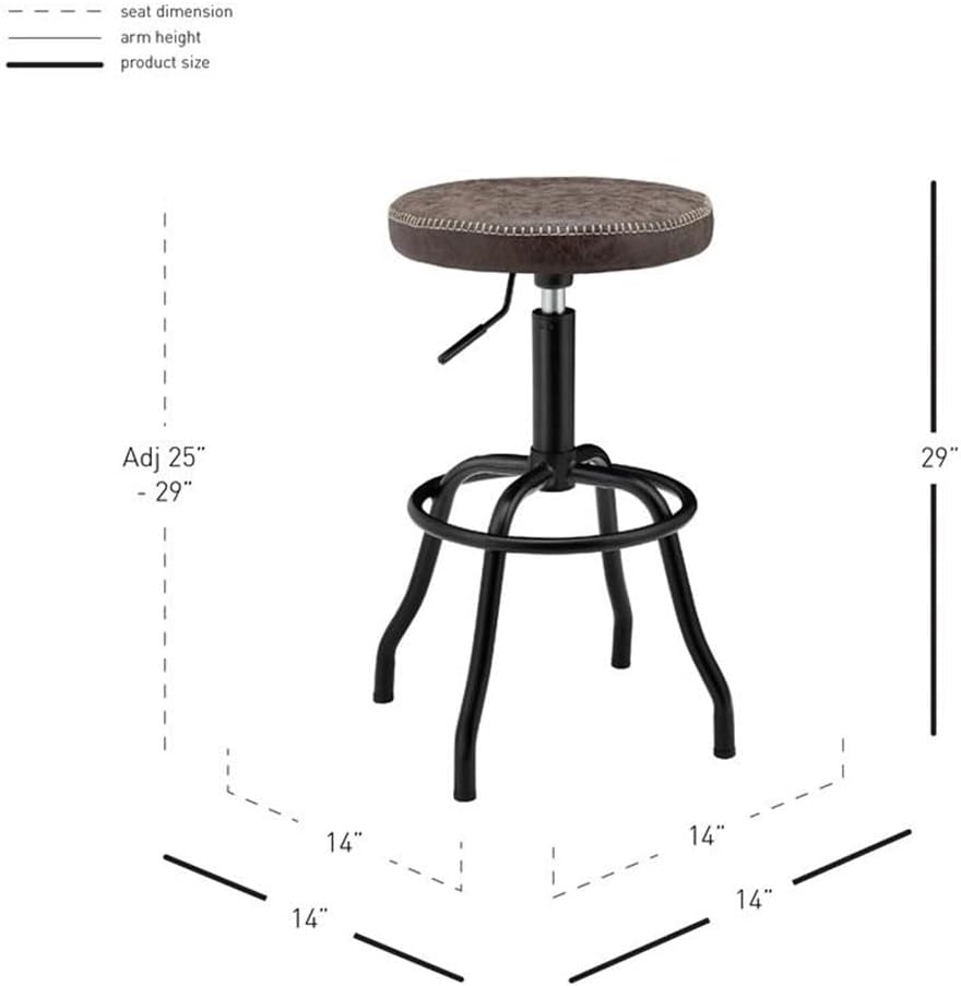 Pemberly Row 30" Metal Backless Swivel Bar Stool in Coffee/Brown