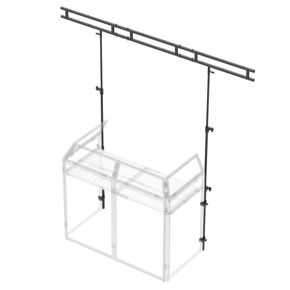 Vonyx DB3 DJ Pult, großer mobiler DJ Tisch klappbar, 146 x 73 x 132 cm, inklusive Tragetasche und weißer und schwarzer Husse DJ Booth, faltbar DJ Equipment, DJ Table, DJ Stand mit Husse