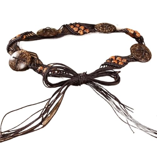 Women's Wax Beads Fashion Woven Belt Woven Rope Braided Waistband Feminine Dress Decoration Belt