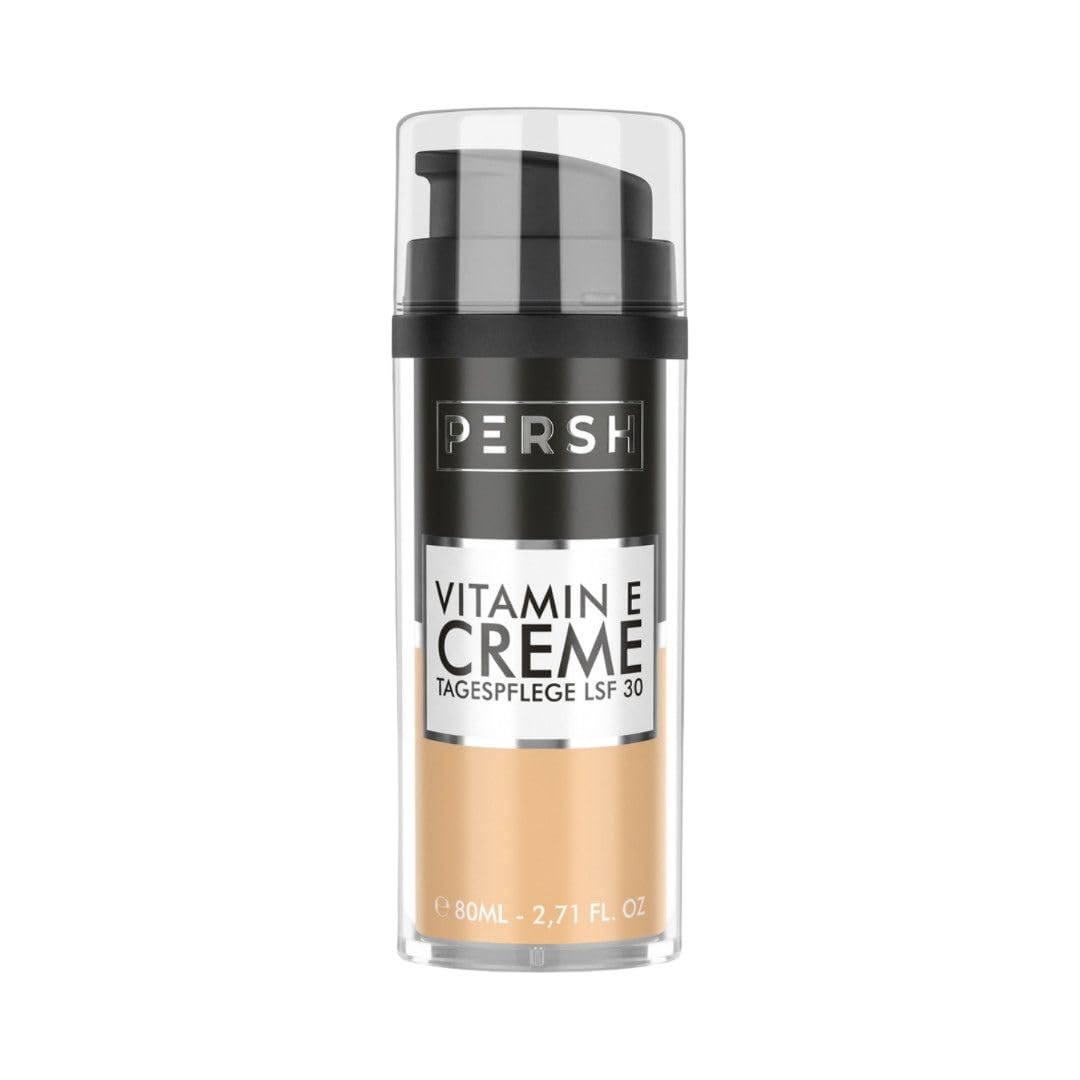 PERSH Vitamin E Tagescreme LSF 30 80ml - Anti-Aging Schutz vor UVA/UVB/IR-A/Blaulicht-Strahlen | Vegane & hautgesunde Formel | Make-up Grundlage | Clean Beauty
