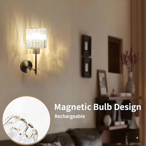 Apliques de pared interior vintage con mando regulable y carga USB 3