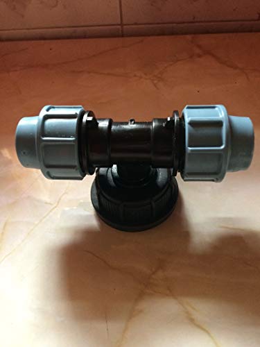 Preisvergleich Produktbild Tankverbindung IBC Verbinder S60x6 Kappe mit PE T-Stück d32