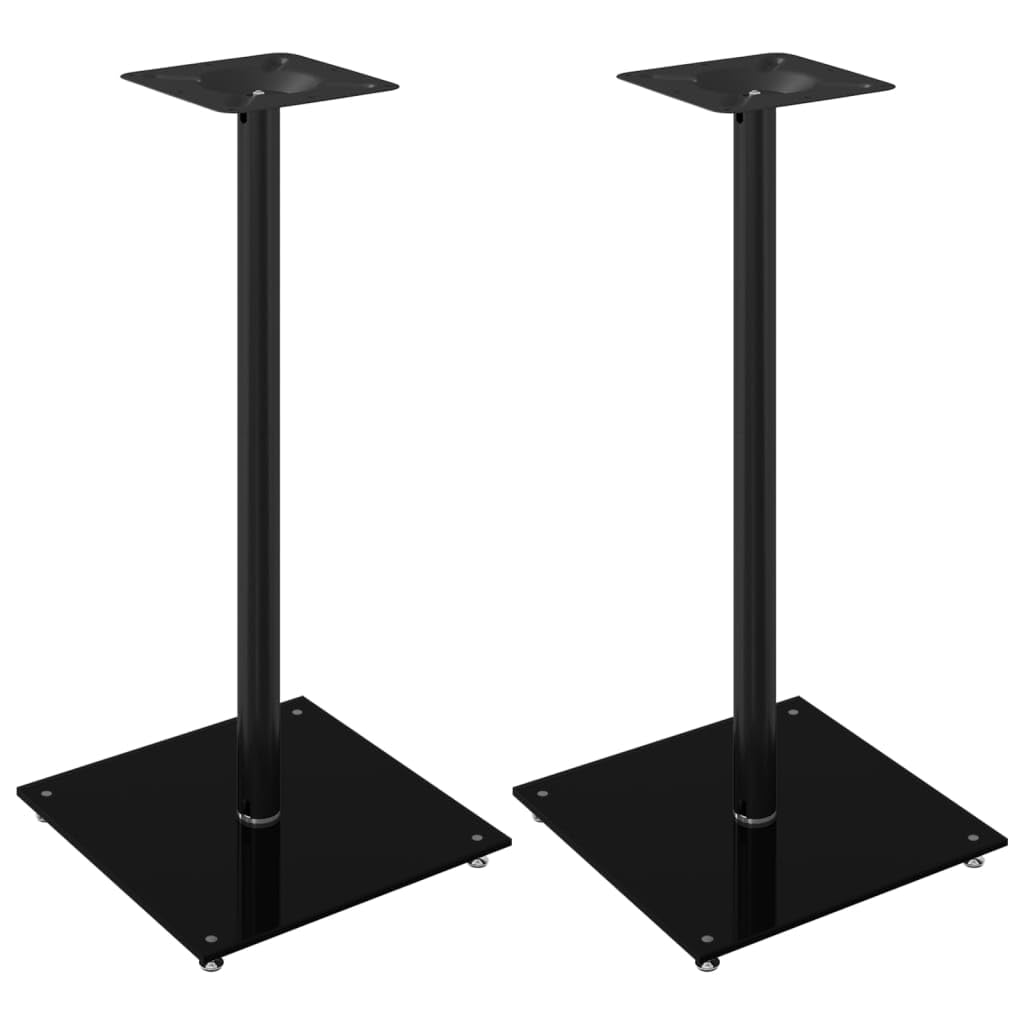 vidaXL Pedane per Casse 2pz Nero Vetro Temperato Design a 1 Pilastro