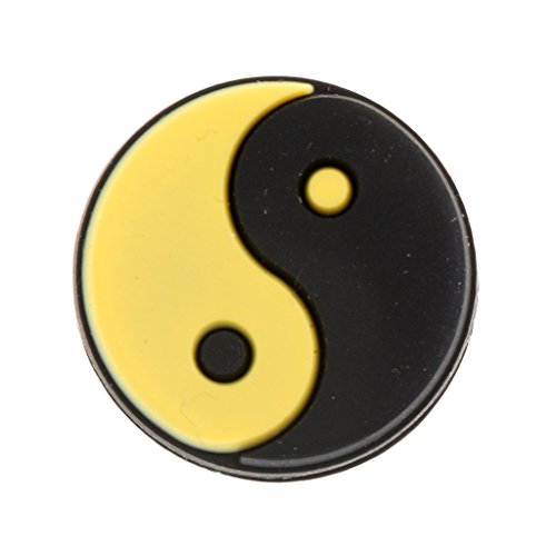 Homyl Yin e Yang Pattern Raquete de tênis Vibração - Pacote com 6 - Preto Amarelo