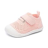 woorooroo Baby Boys&Girls Shoes Baby Walking Shoes First Walking Shoes Infant Sneakers Crib Shoes for Baby Non-Slip Breathable Shoes 6 9 18 Months(21006-pink-17)