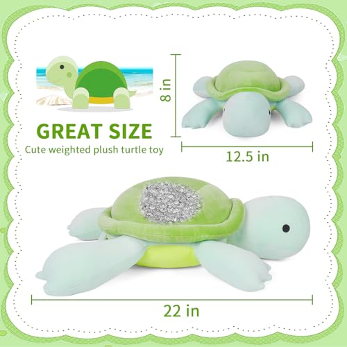FLORVIV Weighted Turtle Stuffed Animals Weighted Sea Turtle Plush Toy 4.2lb by FLORVIV - Used condition - Image 3