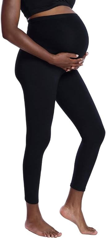 Motherhood Maternity Women's Essential Stretch Full Length Secret Fit Over The Belly Pregnancy Legging Leggings