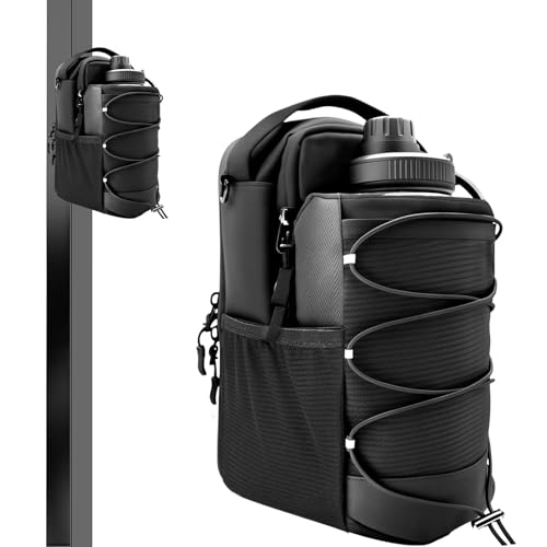 Magnetic Gym Bag for Men and Women with 64OZ Large Capacity Water Bottle Holder | Sling Strap Carrier with 4 Strong Magnets | Crossbody Workout pouch with Phone Pocket for Travel Sport Accessories