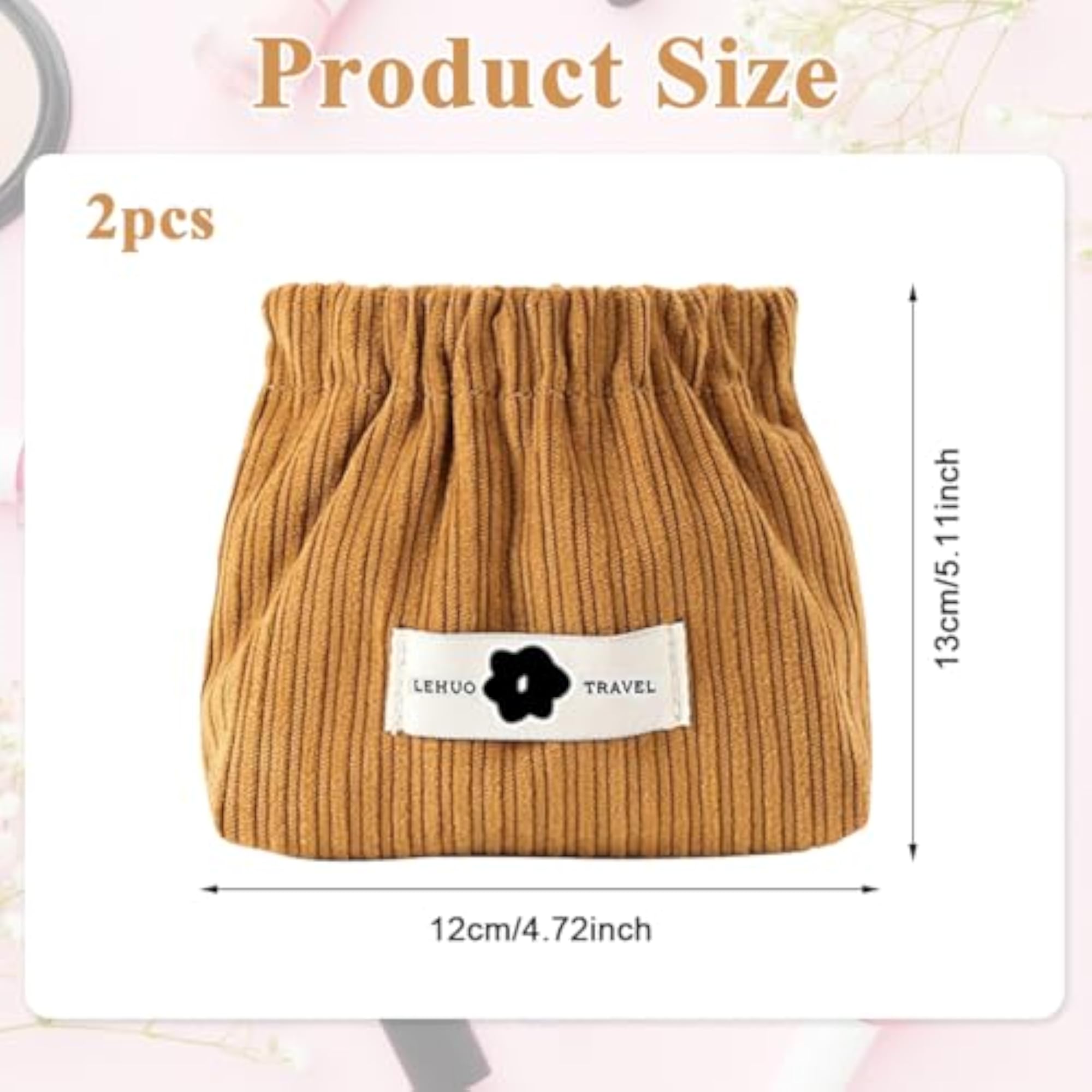 4 Pcs Corduroy Mini Pouches, Makeup Organiser