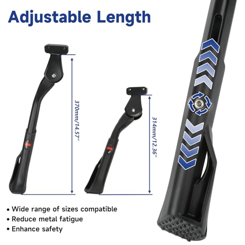 SHIQINHA Universal Ebike Kickstand Compatible with Ridstar Q20 Pro Lite H20 H26 Pro Super 73 S2 RX Electric Bike, Adjustable Kick Stand for 20-29 Inch Adult Mountain Bike Fat Tire Folding E-Bike Parts - Thumbnail 4