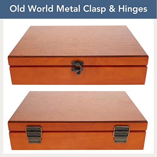 We Games Custom Engravable Wooden Keepsake Storage Box, Decorative Memory Box, Storage With Brass Fixtures, Storage For Photos, Stationary, Jewelry, Quality Felt-Lined Box In A Light Cherry Finish #TOP6