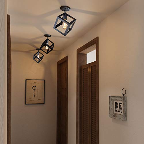 Lnc Black Geometric Pendant Lighting, Geometric Modern Square Hanging Light Ceiling Fixture For Kitchen Island, Foyer, Hallway, Bedroom And Entryway #TOP3