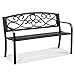 VEVOR Gartenbank Terrassenbank aus Metall, 127 cm Parkbank Ruhebank 250 kg Tragkraft, 3 Personen Garten- und Parkbank mit Rückenlehne & Armlehnen, Vintage Sitzbank für Garten, Park, Hof, Veranda