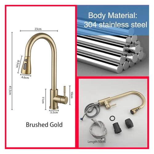 Robinet de cuisine bec extractible 2 modes d'eau et flexible
