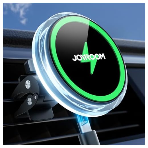 JOYROOM for Magsafe Car Mount Charger [15W No Heat Charging], Car Mount for iPhone Wireless Fast Charging, Magnetic Phone Mount Holder for Magsafe Charger Car Phone Holder Vent Fits iPhone 15 14 13 12