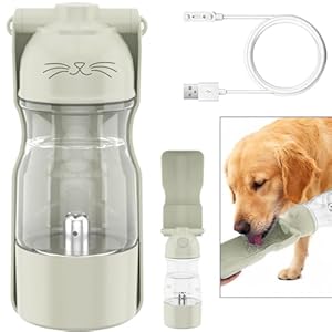 Portable Dog Water Bottle with Ozone Purification – Active Oxygen Puppy Water Bowl & Dispenser for Travel, Improves Taste and Boosts Immunity for Pet Health Care Water Bottle (A-013B-white)