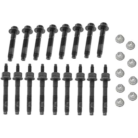 Everbuilt Exhaust Manifold Bolts & Studs Hardware Kit set Compatible for 2003-2008 Chrysler Dodge Ram 5.7L V8 Engines. (Complete set Left + Right) Cover