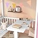 MERITLINE Twin Loft Beds with Storage Stairs and Desk, Wooden Castle Shaped Twin Over Twin Bunk Bed with Changeable Desk, Bunk Bed with Storage Drawers for Kids, Pink