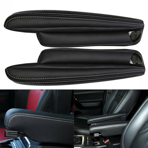 RichVibe Black Microfibre Leather for Seat Armrest Cover for Land for Rover for Range for Rover Sport II (2007-2015), Water-Proof Protective Trim, Easy Install, Left and Right