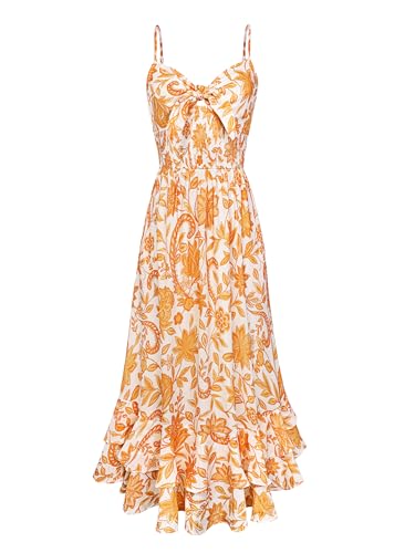 Image of GRACE KARIN Womens Maxi Floral Sundresses Summer Beach Boho Dress Spaghetti Strap Dresses Casual Fashion Clothes with Pockets