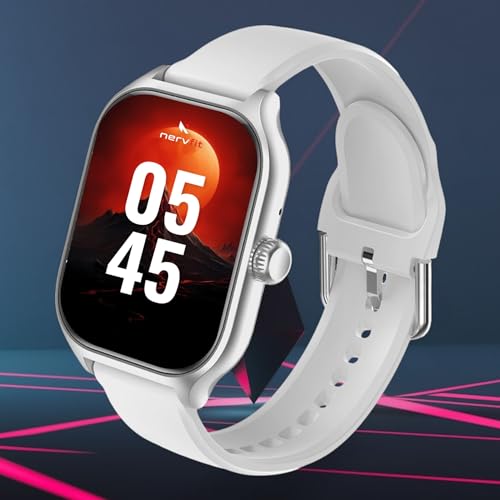 Image of Nervfit Absolute Smart Watch, 2.1 inch Super Large HD Display, Health & Fitness Tracking, AI Assist, Camera Control and More (Cloud Grey, Rectangular)