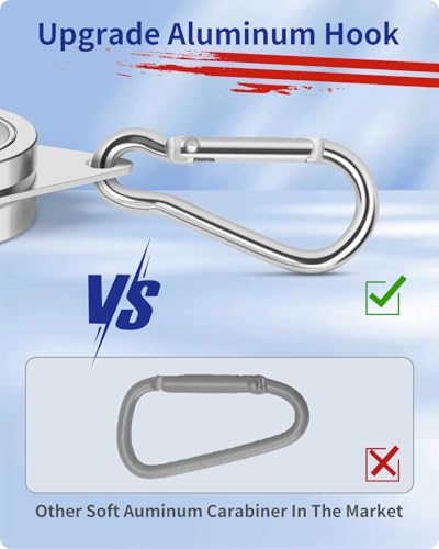 Image of BonyTek 2 Pack Aluminum Alloy Flag Pole Rings, 360 Degree Rotating Flagpole Flag Mounting Rings Spinning Flag Pole Kit with Carabiner for 0.75-1.02Inch Diameter Flagpole (Silver)