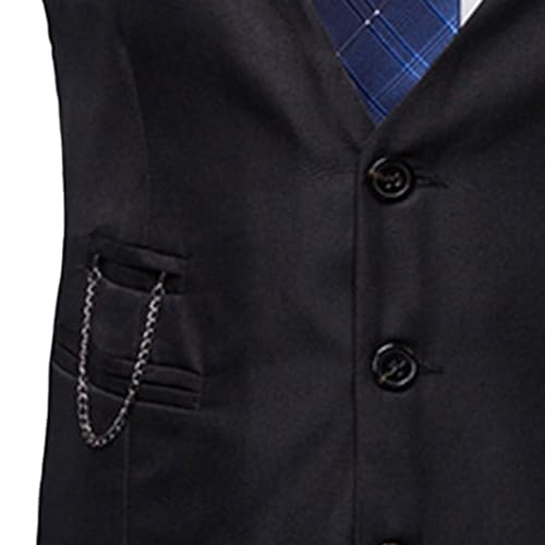Men's Dress Formal Vest Suit Formal Business Waistcoat Tuxedo V-Ncek Solid for Wedding Vests4