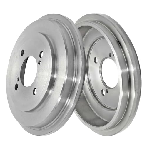 Image of Detroit Axle - 10pc Brake Kit for 2015-2020 Honda Fit, 2016 2017 2018 2019 | Front Disc Brake Rotors Ceramic Brake Pads, Rear Brakes Drums and Semi-Metallic Shoes Replacement 10.31 inch inch Rotor