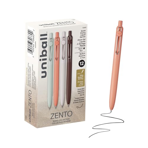 uniball ZENTOボールペン 2本セット uniball Zento リキッドゲルインク格納式ペン 中字 ブラックインク
