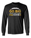 superhotapparel Go Big Or Go MaHOMEs Kansas City 15 Quarterback Long Sleeve T-Shirt (Black, Large)