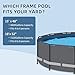 BlueBay 15ft x 48in Round Metal Frame Pool, Above Ground Outdoor Swimming Pool Set with 1000 GPH Filter Pump, Pool Cover, Ladder, Maintenance Kit, Gray Frame