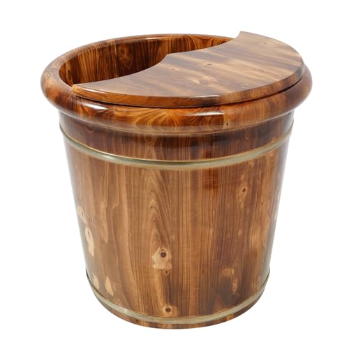 Cubeta de madera para baño de pies con rodillo de masaje miniatura 5