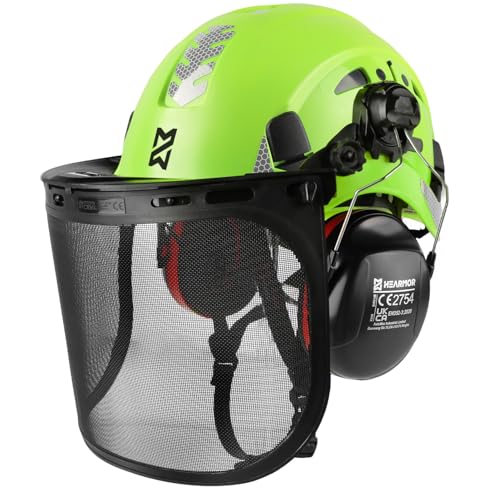 HEARMOR Mervex Forest Air - ABS Safety Helmet for Forestry Aerial Workplaces - EN12492 Certified - Meets EN397 - Shock & Penetration Resistant - Construction Worker Safety Helmet