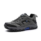  Zapatillas Senderismo Hombres Deportivo Montaña Trainer Botas Zapatos De Trabajo Caminar con Exterior Ligeras Transpirables Gris Caqui Verde, 47 EU