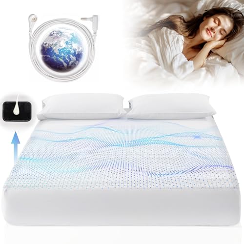 Grounding Sheets King Size, 95% Organic Cotton + 5% Pure Silver Fiber, Grounded Sheet Earth Connected Bedding (King - 78"x 80"x 13" White) Fitted Earth Sheets with Grounding Cord by ZAJAZ - Image 8