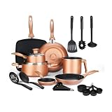 T-fal Batería de Cocina Supercook Titanium 23 Piezas, Antiadherente Reforzado con Titanio, Thermo-Señal, Calor Uniforme, Fácil Limpieza, B953SN84