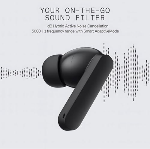 Image of True Wireless Earbuds, Black, Bluetooth in-Ear Headphones with Charging Case