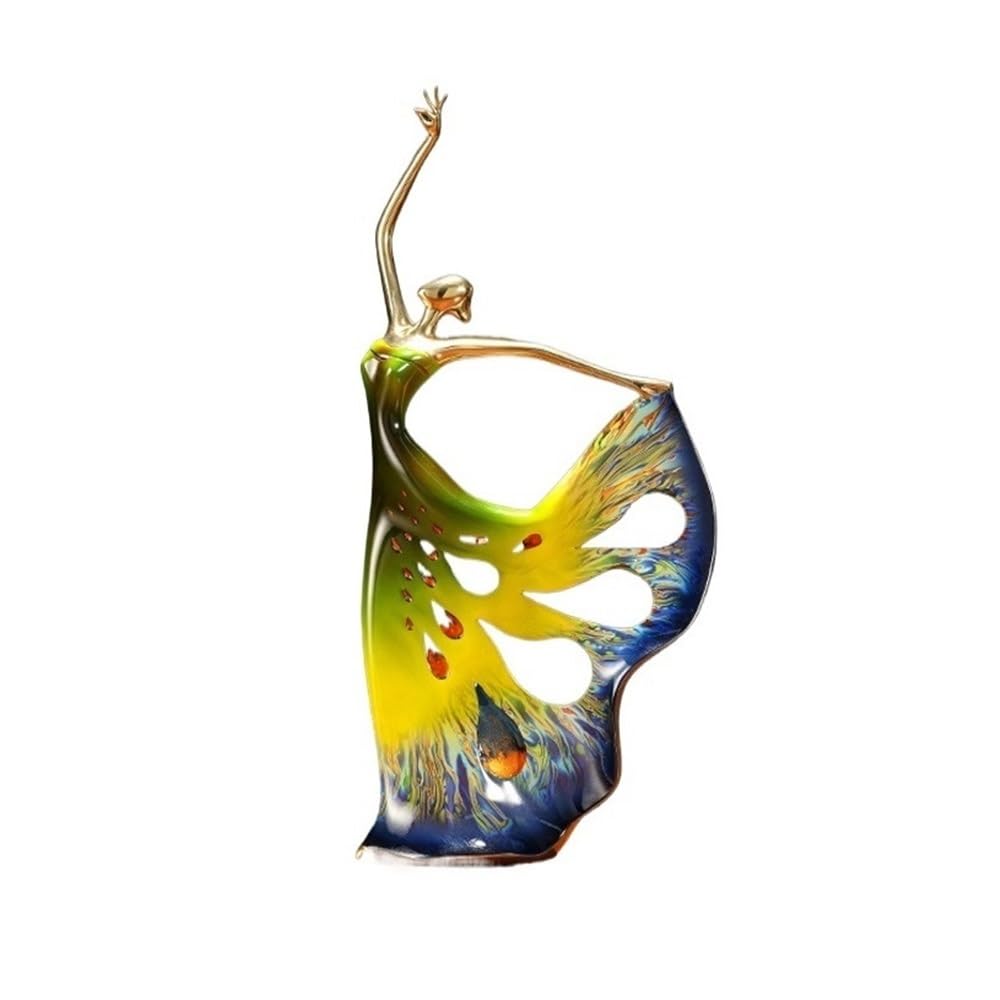 Statue Ornementale Copper Ornaments Modern Creative Home Living Room Decoration Light Luxury Gift(Green)