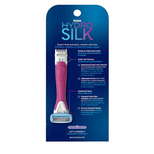 Schick Hydro Silk TrimStyle Hydrating Razor & Bikini Pubic Trimmer, Includes 1 Razor Refill - Image 3