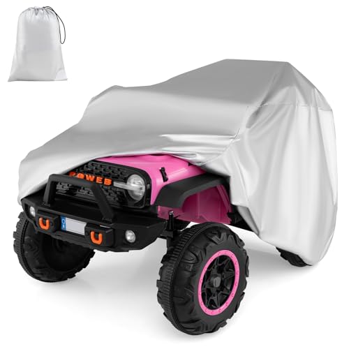 GLACER Kids Ride-On Toy Car Cover, Universal Fit with Storage Bag, All Weather Waterproof Outdoor Wrapper Protective, Cover for Powered Children Wheels Toy Vehicles, 51" x 33.5" x 33.5"