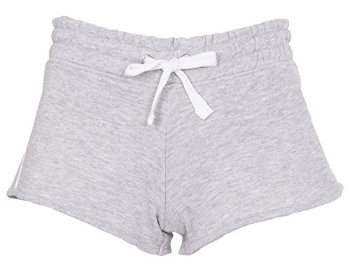 NOROZE Women's Sports Shorts Jogger Pants Pajama Bottoms Drawstring Summer Cotton Fitness Running (8, Grey)