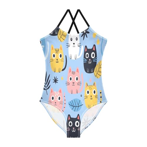 Girl's One Piece Swimsuit Cute Cat Z Beach Bathing Swimwear