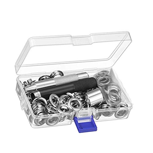 Kit de ilhós para ilhós Yardwe 100 peças 12 mm com furos para botões, ferramenta de instalação para